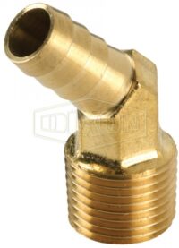 Male NPTF x Hose Barb 45° Elbow