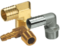 Male NPTF x Hose Barb 90° Elbow